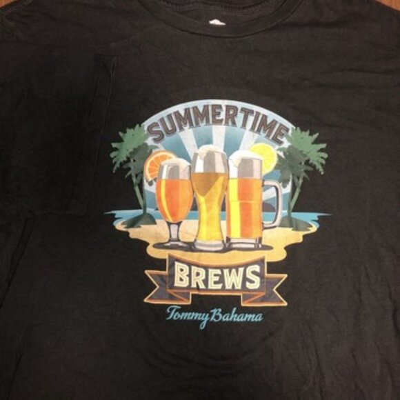 Tommy Bahama Shirt Adult Medium Gray Summertime Brews Relax Marlin Men’s T - Picture 1 of 7